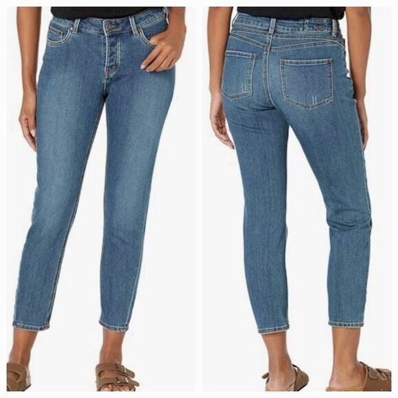 ☔️🔸️Prana True Blue Buxton Button Fly Crop Ankle Jeans Size 4 - Picture 1 of 10